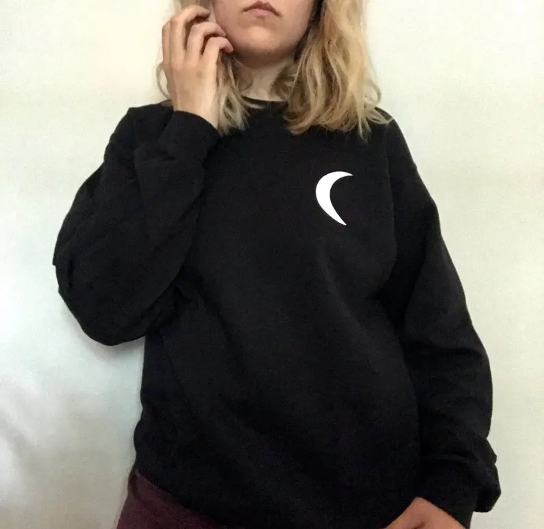 Sugarbaby Moon Child Sweatshirt Moon Phase Jumper Tumblr Sweatshirt 90s Grunge Women's Sweatshirt Long Sleeve Hipster Hoodie