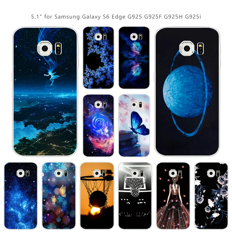 For Coque Samsung S6 edge Soft TPU for Galaxy Edge G925 G925F G925H G925i Silicone Blue Cover S6edge |