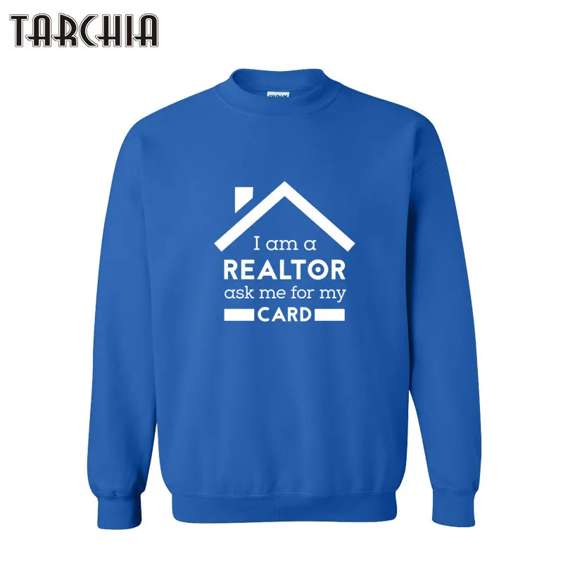 TARCHIA мужские толстовки с капюшоном I AM A REALTOR Мужской пуловер Толстовка спортивный