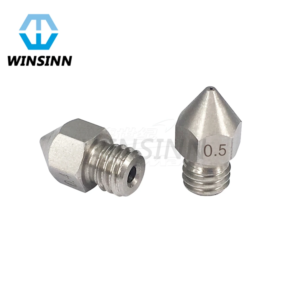 MK8 сопло из нержавеющей стали 0 2 3 4 5 мм CR10 для 3D принтера Creality Cr 10 Cr10s Ender Hotend Extruder 1 75