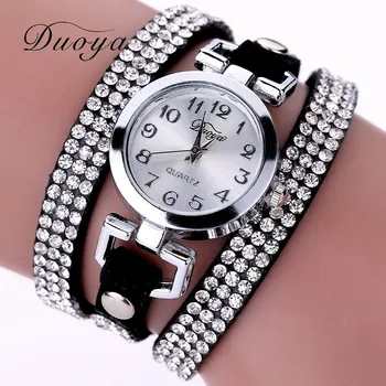

New Brand Luxury Watches Women Bracelet Watch Dress Crystal Casual Female PU Leather Quartz Wristwatches Ladies Watch #D