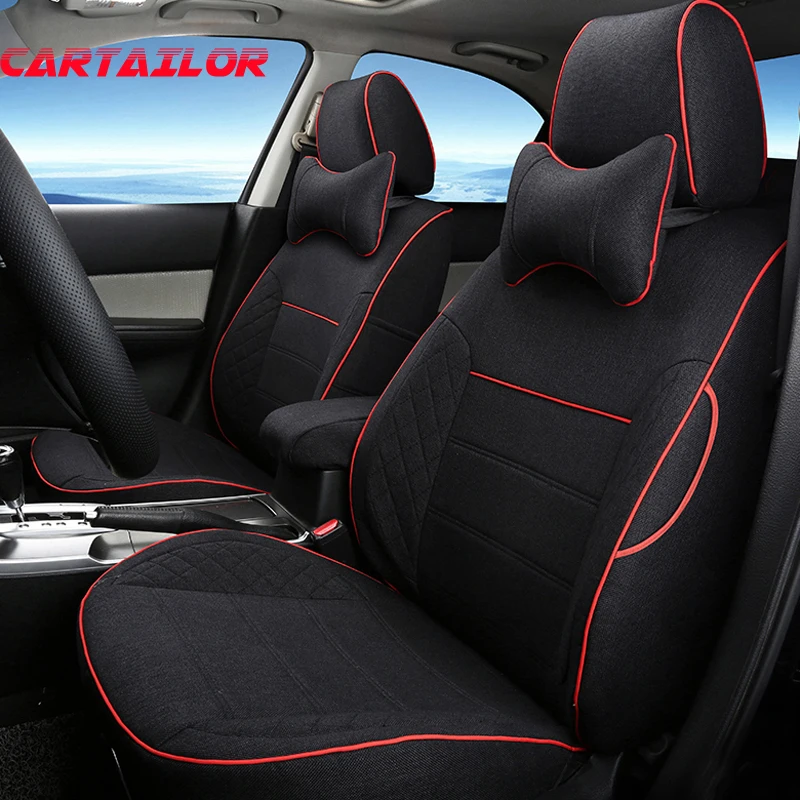 CARTAILOR Linen Cloth Cover Seats fit for VOLVO XC90 Car Seat Cover