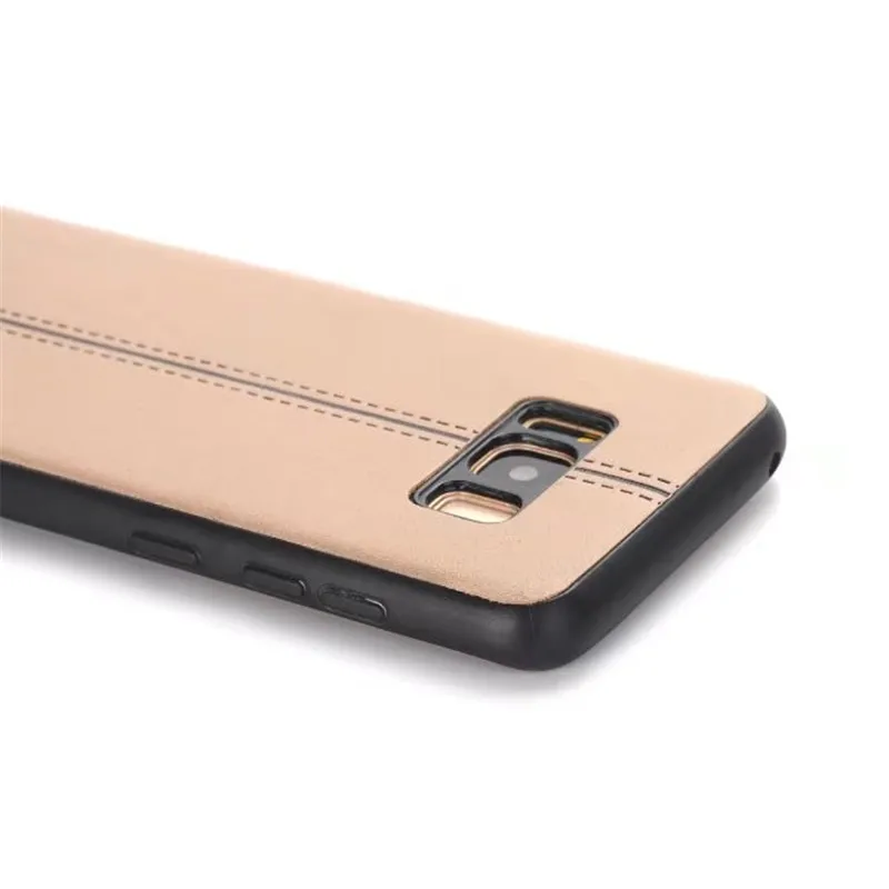 5 warna bisnis PU handphone kasus Untuk Samsung Catatan 8 S8 penuh fit polos garis tengah kasus Untuk Samsung A3 A5 A7 J3 J5 J730 2017 penutup