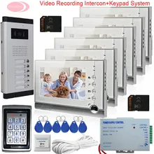 7” Monitor For Video Intercom With Recording Video Video Intercom For A Private House SD Card +Keypad Access Control System 6v6