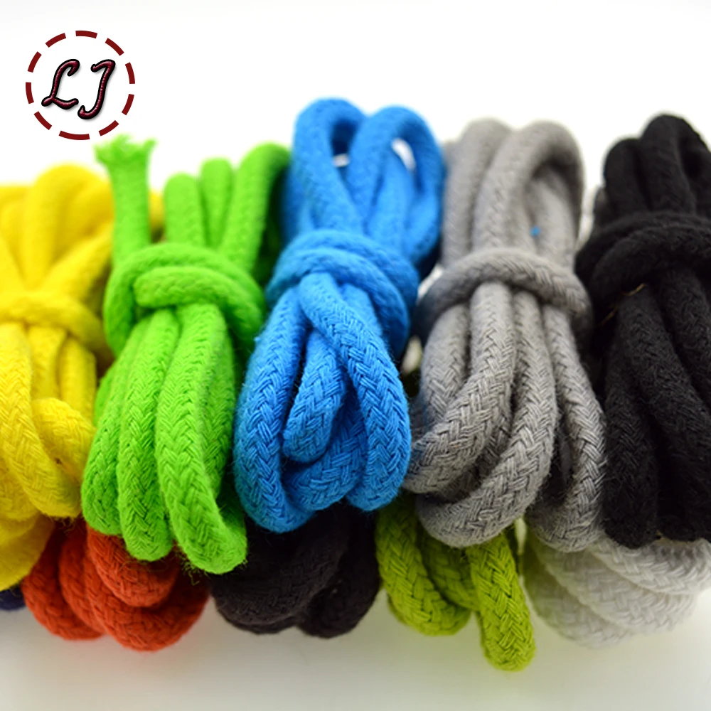 Handmade Woven Cotton Cords Rope 5mm colorful high strength for garment sewing Accessories Craft Projects home DIY, cotton rope