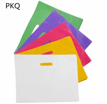 

10pcs Large Plastic Bag Jewelry Boutique Gift Bag With Handle Plastic Shopping Bag Party Favor Gift Packaging Bag