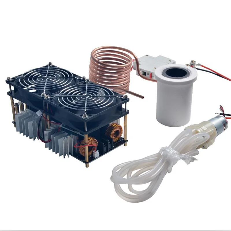 

1800W ZVS Induction Heater Induction Heating PCB Board Heating Machine Melted Metal + Coil Mayitr+ Crucible+Pump+Ppower Supply