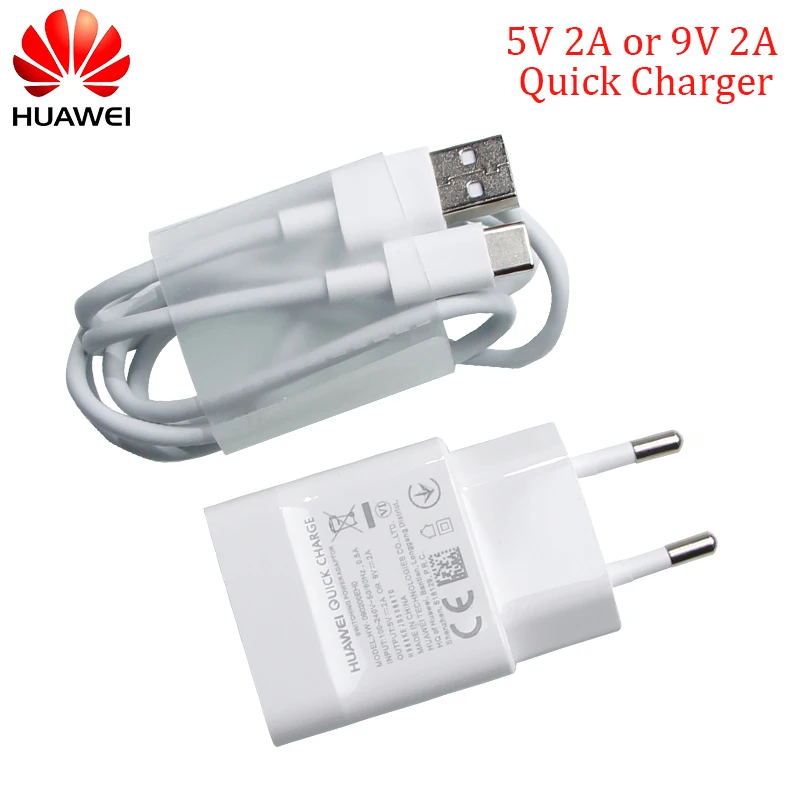

Huawei Original 9V2A 5V2A EU Charger QC 2.0 Quick Fast Charge Adapter Type-c for Nova 3i 2i Honor 8x P7 P8 P9 P10 Lite Mate 9 10