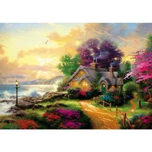 1000 шт. головоломка пейзаж взрослый толстый Сказочный Дом джигпилы для детей взрослых обучающая игрушка подарок на день рождения Пазлы