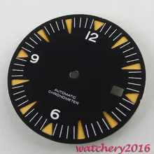 31 мм черное окно с датой набора светящиеся маркеры подходят 2824 2836 автоматическое движение Мужские t мужские часы циферблат