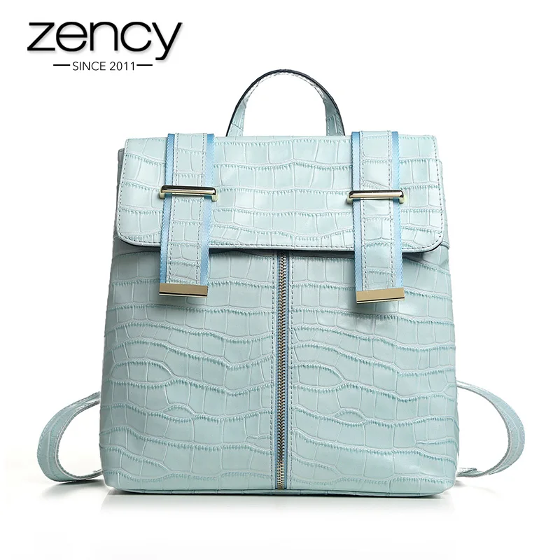 2017 Fashion Summer Crocodile Split Leather Practical Women Backpack Preppy Style Schoolbags For Girls Ladies Travel
