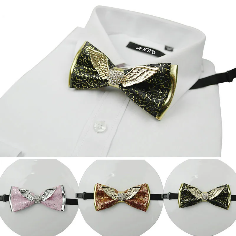 

Fashion Gifts for Men Neckties Bowtie Diamond Butterfly Leather Bow Ties Detachable Collar Men Tie Fun Gifts Men