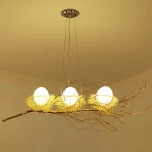 Светодиодная лампа «Птичье гнездо» современный золота Потолочная люстра Винтаж Восточная промышленная Скандинавская люстра лампа для Гостиная подвесная люстра в виде птиц