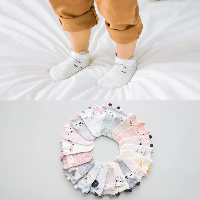 

5Pairs Spring Summer Baby Socks Kids Cartoon Socks Newborn Infant Toddler Soft Cotton Sock for Boys Girls Ankle Socks For 0-12Y