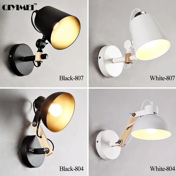 

Wall Lamps Bedside Lamp Iron E27 Bulb Creative living room Aisle Stairs Children's room Desk Reading bedside Wall Lighting dero