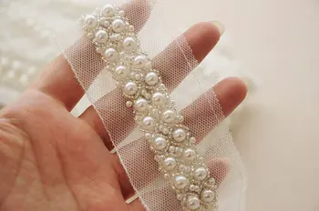 

Pearl Beading trim, bridal sash trim 10yard