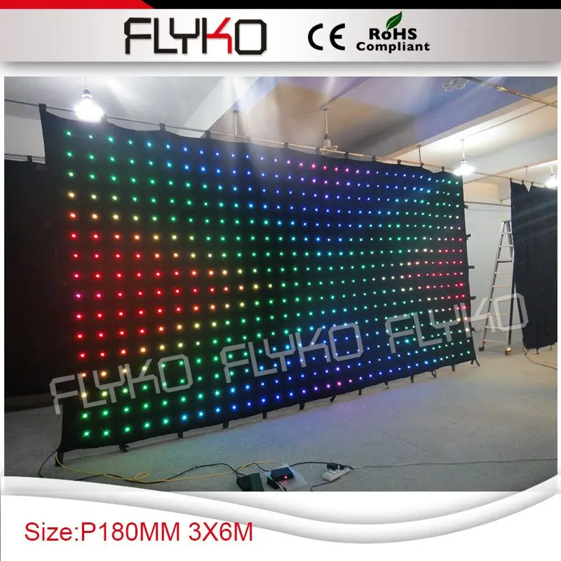 Бесплатная доставка p18 6x3 м лучшая цена rgb гибкий светодиодный экран|led curtain