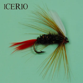 

ICERIO 10PCS White Wing Red Tail MayFly Wet Flies Trout Fly Fishing Lures #10