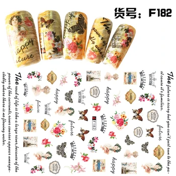 

1 sheet mixed design ADhesive decals Nails Art decorations Stickers nail accessories manicure tool summer style F180-184