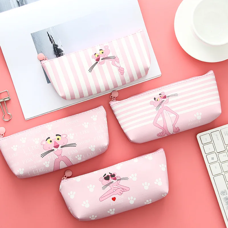 

20 Pcs Kawaii Pencil Case Pink Panther Canvas Estuches School Pencil Box Pencilcase Pencil Bag School Supplies Stationery