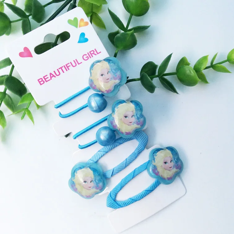 Детская заколка для волос с героями мультфильмов Дисней 4 шт. веревочка надписью