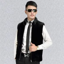 Осень и зима новая цельная норковая шуба меховой жилет длинный участок тонкий замшевый пальто Мужская HN222