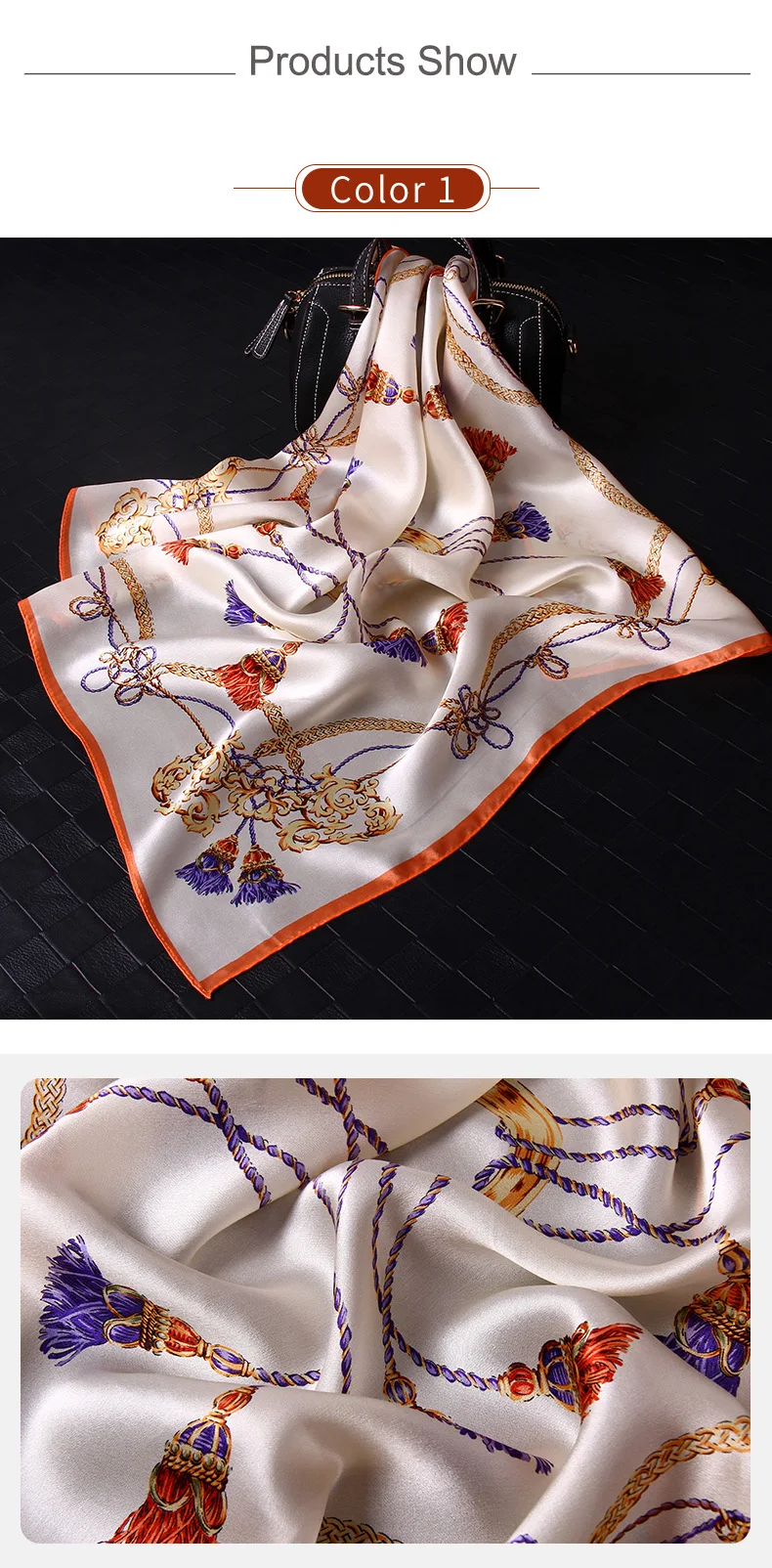 Квадратный шелковый платок 65*65 см шелк из Ханчжоу платок для дам Бандана с принтом натуральный шелк квадратный шейный платок