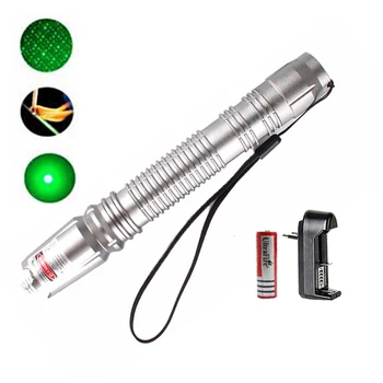 

Military Powerful Green Laser Pointer High Power 532nm Visible Beam Light Single Point Starry Lazer Pen + Battery + Charger
