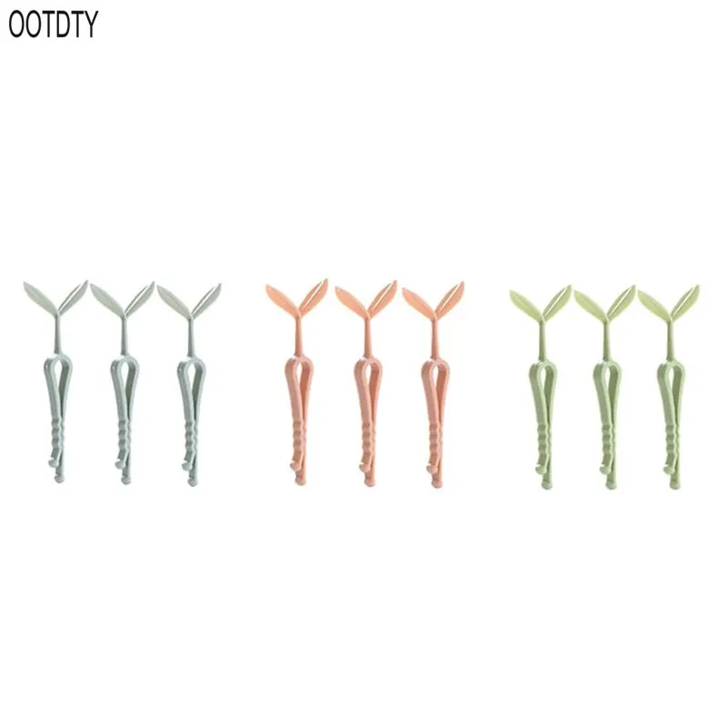 

OOTDTY 3Pcs Creative Bud Garbage Bag Clip Holder Non-Slip Fixed Clamp Plastic Dustbin Rubbish Basket Office Home Supply