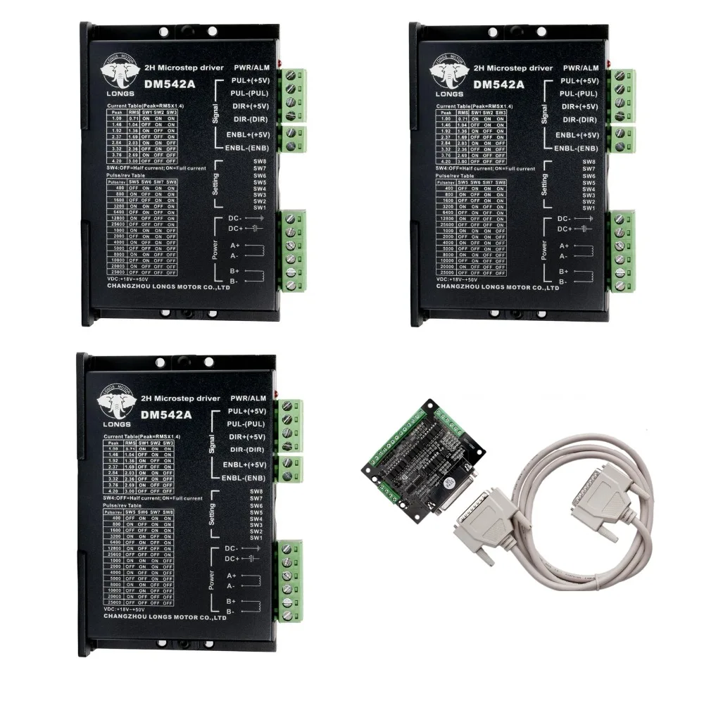Драйвер шагового двигателя DM542A 4.2A 128 micsteps &amp amp Разборная плата DB25 Европейская
