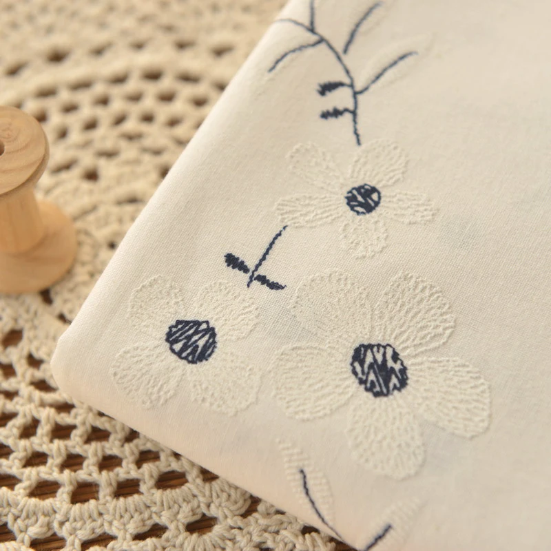 Жаккардовая хлопковая ткань с японским 3d цветочным рисунком льняная ткань diy швейный материал 50*140 см/шт TJ8690