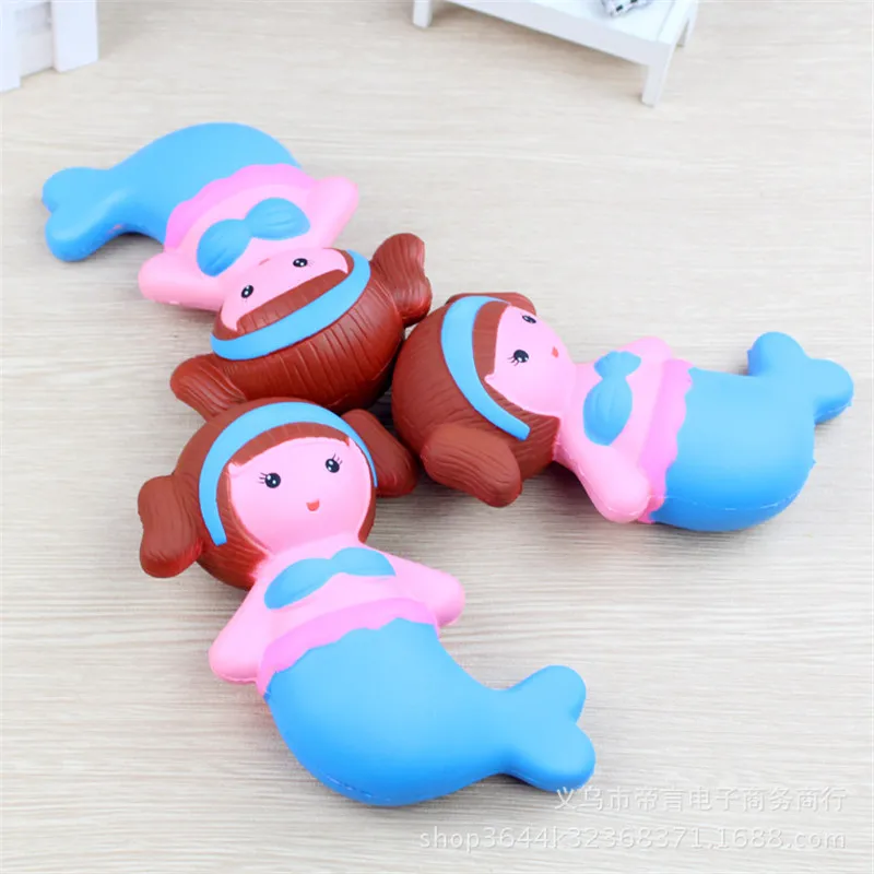 Zhenwei мягкие игрушки 1 шт. медленно поднимающаяся персиковая кукла Русалочка Jumbo Squishi Squeeze Toy мягки без звукового украшения детский сад