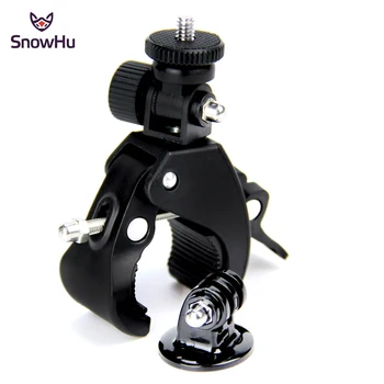 

SnowHu Bike Bicycle Motorcycle Handlebar Handle Clamp Bar Camera Mount Tripod Adapter For Gopro Hero 8 7 6 5 4 xiaomi yi GP73