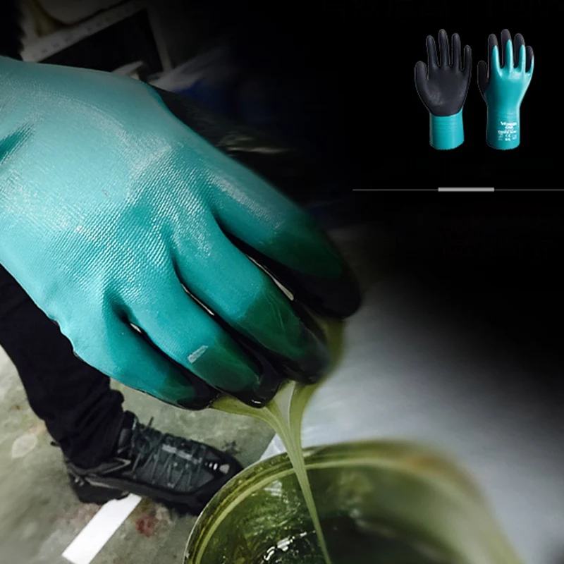 Wonder Grip4132Safety рабочие перчатки Маслоотражатель длинный цилиндр маслостойкие перчатки длинный цилиндр водонепроницаемые непромокаемые нитриловые покрытые