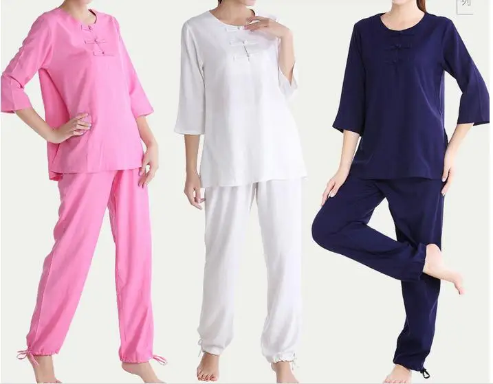 3color high grade cotton&linen Summer&Spring female yoga suits tai chi