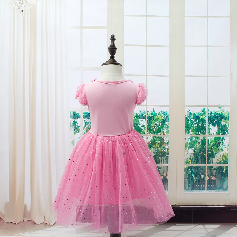 Disney Frozen Children's Dress Aisha Casual Princess Dress Summer Short Flare Sleeve Girl Dress Disney Frozen Children's Dress Aisha Casual Princess Dress Summer Short Flare Sleeve Girl Dress