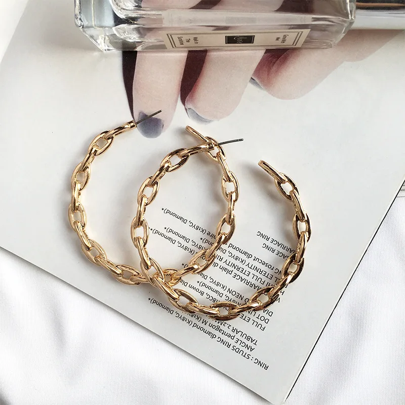 Большие серьги-кольца в стиле панк золотые круглые минималистичные для женщин вечерние Aretes De Mujer винтажные Pendientes Oorbellen