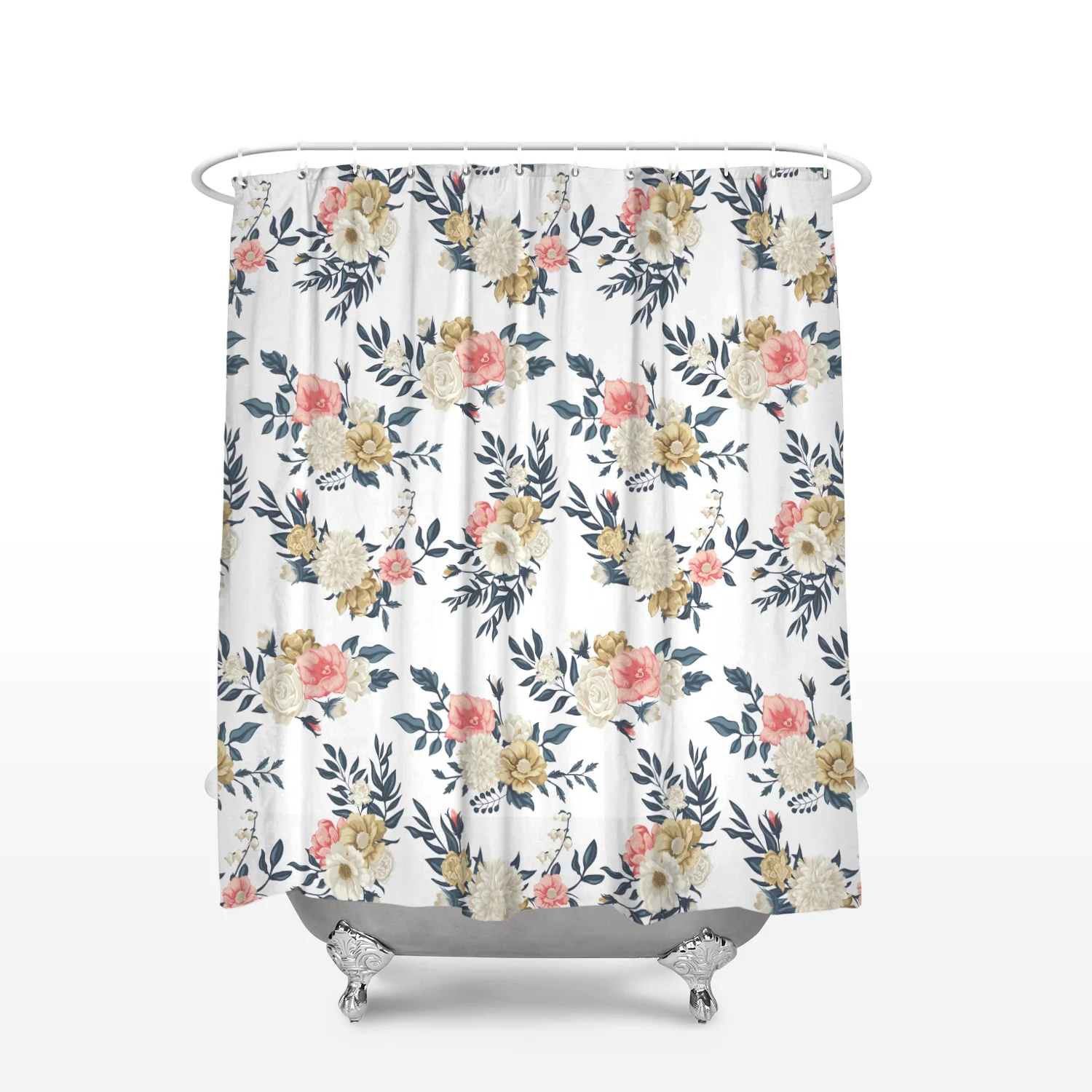 

Printing Shower Curtain Japanese Cherry Sakura Flowers Blossoms Home Decor Bathroom Waterproof Polyester Bath Curtains