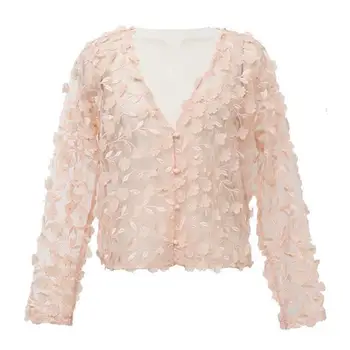 

Lace top female summer flower casual chiffon shirt women blouses tops blusas