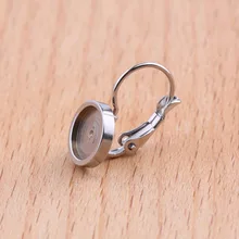 Onwear 10 шт. серьги из нержавеющей стали с рычагом сзади подходят 8 мм круглые серьги Кабошон Базовые Настройки diy ювелирные изделия