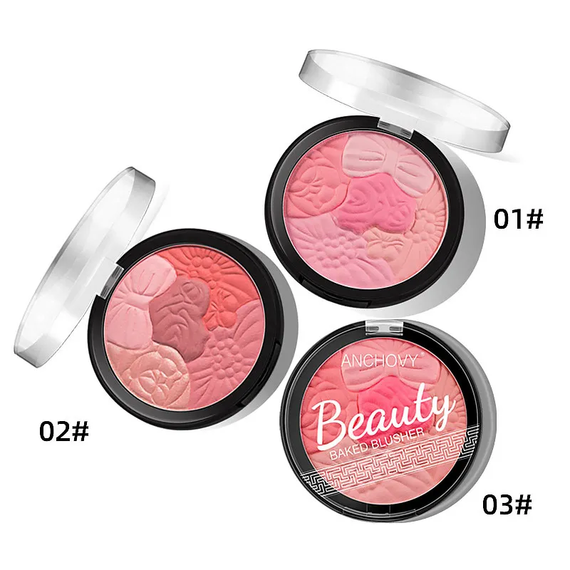 

5 Colors Face Blusher Powder Rouge Makeup Cheek Blusher Powder Minerals Palettes Blusher Brush Palette Cream Natural Face Blush