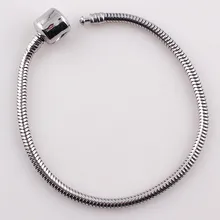 Двойной нос 3 мм круглая цепочка-змейка безопасная застежка браслеты для бисера Шарм, изготовление украшений DIY