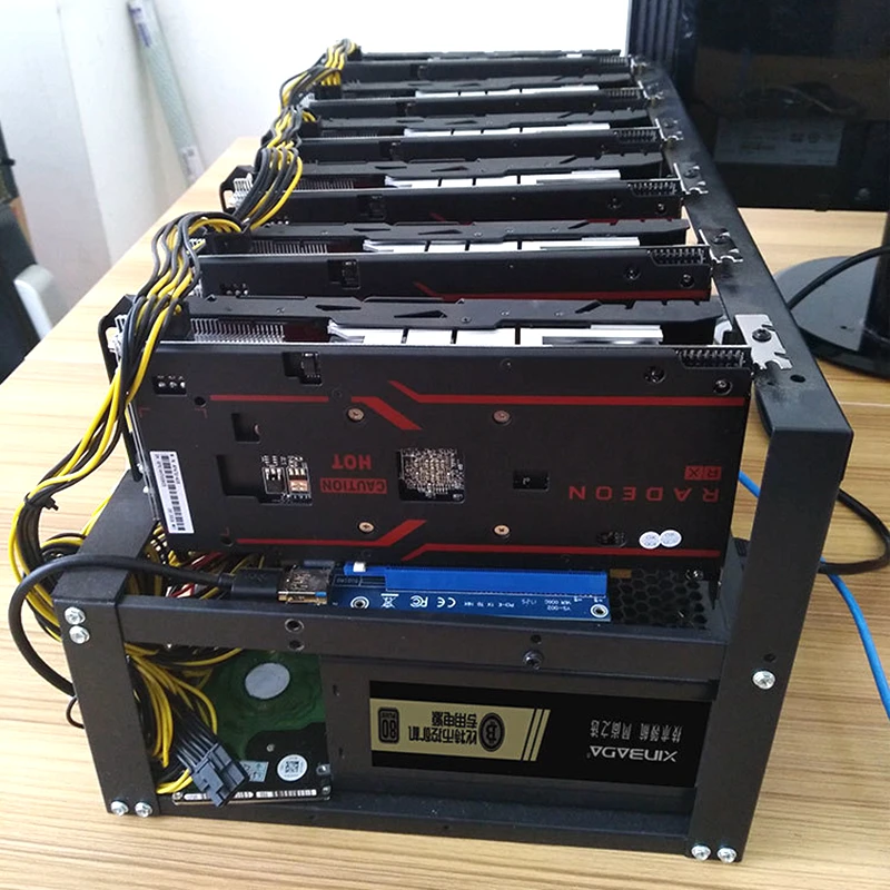Чехол sever для майнинга с открытым воздухом корпус из металлического сплава 4u 6 GPU