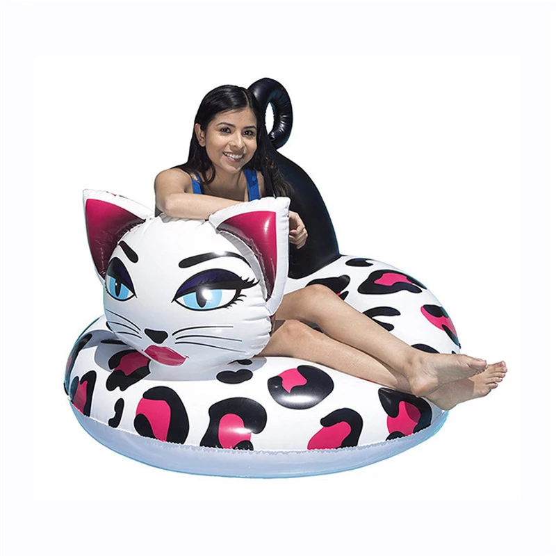 

110cm Flower Cat Inflatable Tube Swimming Ring Newest Pool Float For Adult Children Floats Water Party Toys Air Mattress boia