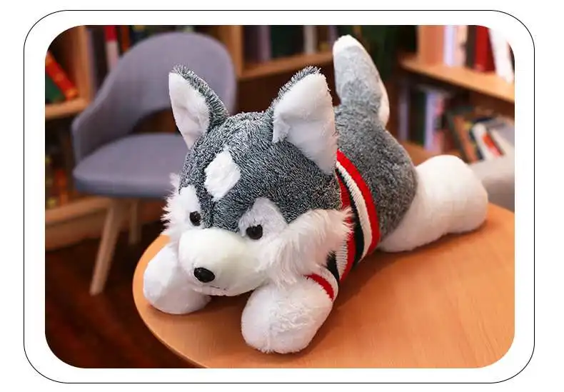 Dorimytrader New Hot Husky Plush Toy Giant Soft Cute Dog Doll Pillow for Girl Children Gift Sofa Deco 35inch 90cm DY50671 (3)