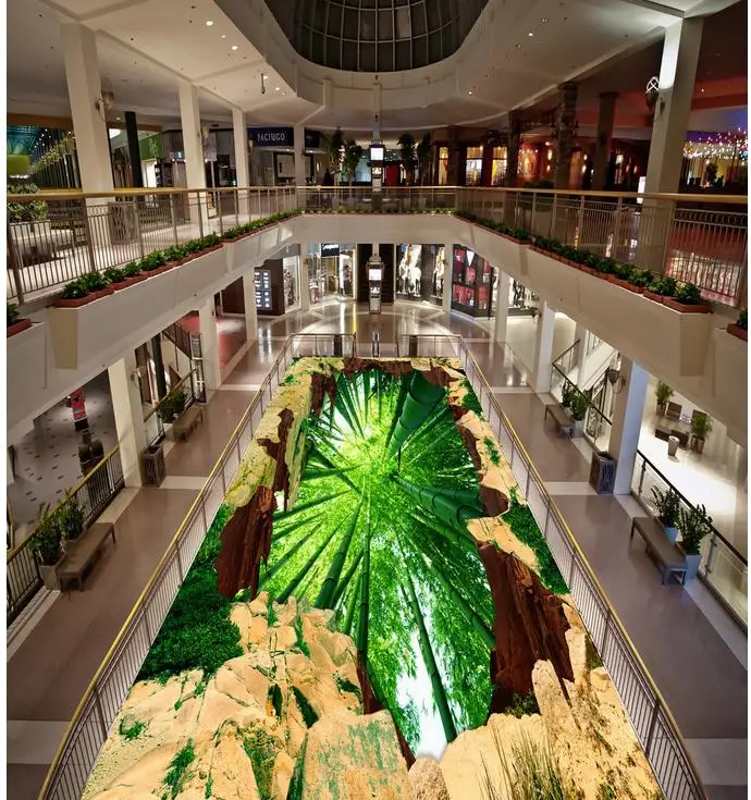 3D Floor Custom Photo Floor 3D Wallpaper Modern Art Bamboo Forest 3D
Flooring PVC Wall Paper Self-adhesive Floor Mural