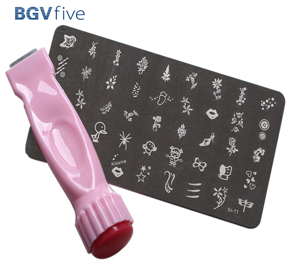 

Nail Art Stamp Stencil Tool Kit Stamper Design Stamping Image Template Plate Set