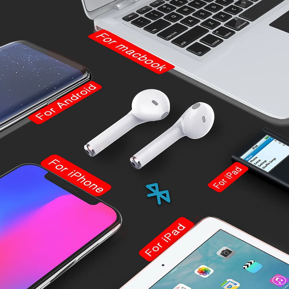 i7s TWS Mini Bluetooth Earphone Wireless Headset Stereo Headphones Sport Earbuds Music Earpiece With Mic Charging box For Phone