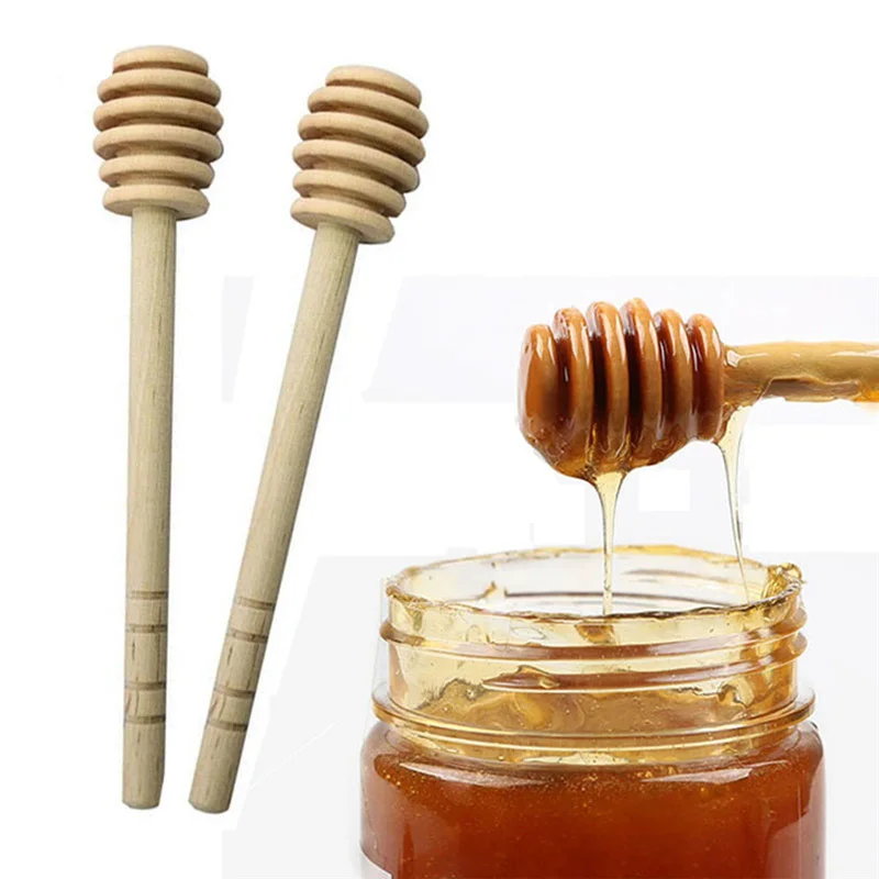 

1Pc High Quality Honey Stir Bar Mixing Handle Jar Spoon Practical Wood Dipper Honey Long Stick Supplies Honey Kitchen Tools