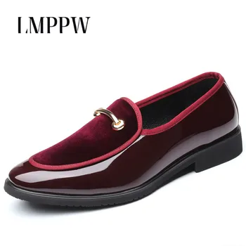 

New Design Men's Bright Leather Shoes Loafers Slip on Men Flats Men Banquet Wedding Party Shoes Prom Men Loafers Mannen Schoenen
